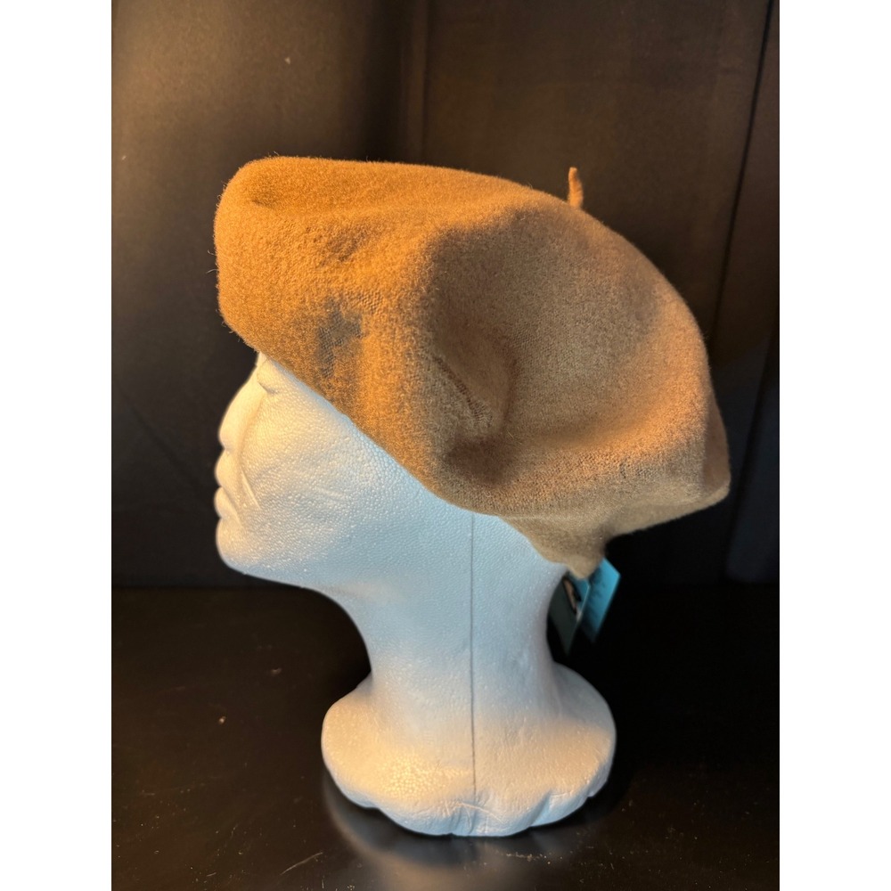 Betmar New York Basic‎ Beret T512 Camel Tan 100% Pure New Wool Hat One Size NWT
